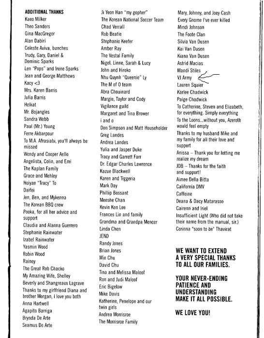 VJ Army Thanked In Burning Crusade Manual